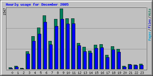 Hourly usage for December 2005